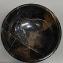 Gusto Nostro 8" Luxury Black Marble Decorative Bowl for Coffee Table - Elegant Decorative Fruit Bowl for Kitchen Counter - Heavy Stone Entryway Catch All for Keys, Potpourri Holder Centerpiece, Medium (Black and Gold)