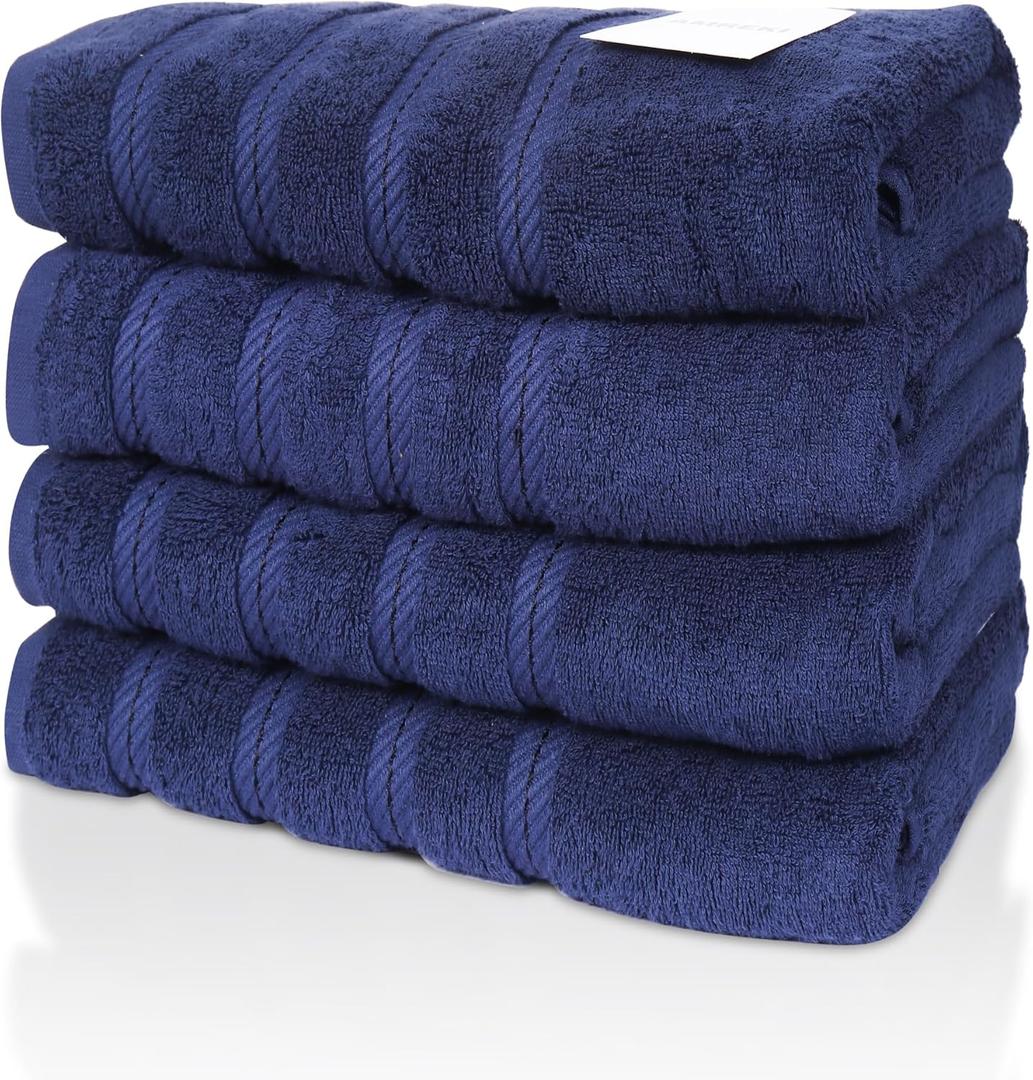 Premium, Set of 4, Extra Large, 100% Cotton, Bath Towels, 30 x 60 inches, Very Soft, Quick-Dry, Lightweight, 600GSM