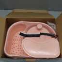Fruit Cleaner Spinner, Large Fruit Washer Spinner, Fruit Cleaner Spinner with Fruit Washer Bowl and Brush, Vegetable Fruit Spinner Washer,Fruit and Vegetable Scrubber (Pink)