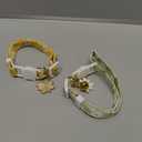 2 Pack Cotton Breakaway Cat Collar with Bell Yellow&Green Flowers Pendant Cute Kitten Cat Collar Suitable for Girls and Boys