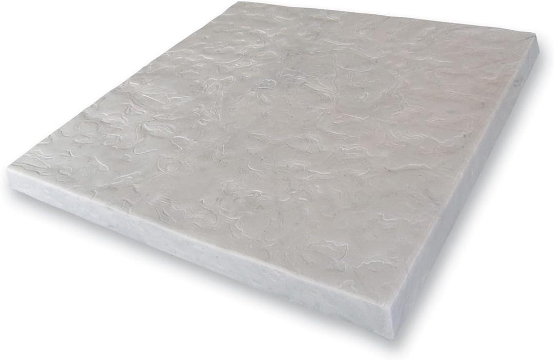 Emsco Group Flat Rock Rain Barrel and AC Unit Paver Patio Pad 24x24 Natural Gray Tile  Easy Installation - 6pk