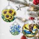 2 x Stained Glass Ornament, Christmas Ornaments for Tree, Hanging Ornaments for Home Decor & Christmas Tree Decorations  Exquisite Holiday Ornament, Gifts & Holiday Present (Sunflowers)