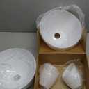 Hortsun Replacement Lamp Shade 4 Pcs White Replacement Plastic Lampshade 2 Pack 1.65" Fitter 10" Diameter Bowl Shape 2 Pack 1.97" Bottom Size Horseshoe Shape for LED Torchiere Floor Lamps Upright