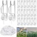 Tomato Support Hooks with String 20 Pcs,100 Pcs Plant Support Clips for Climbing Plants,Tomato Trellis Roller Hooks with 49.2FT String,Reusable Grape Vine Clips to Prevent Tomatoes