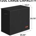 Simple Houseware Double Laundry Hamper with Lid and Removable Bags, Black, 23"L x 13"W x 22.75"H