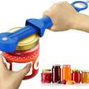 Jar Opener Bottle Opener for Seniors with Arthritis, Multi Retractable Magnetic Can Opener, Jar Grippers for Opening Jars, Kitchen Gadgets for Weak Hands and Senior Arthritis (Blue)