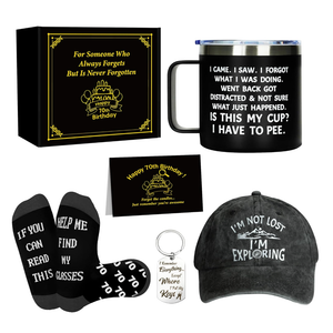 Birthday Gifts for Men-Unique Birthday Gifts Box with 14 Oz Tumbler, Keychain, Socks, Baseball Cap,Men Gifts for Husband, Dad, Grandpa, Friends, Teachers (General)
