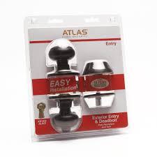 Atlas Exterior Entry and Deadbolt Combo Kit - Matte Black, Classic 