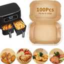 Air Fryer Disposable Paper Liner for Ninja DZ201/DZ401/DZ550/DZ302/SL401/SL451,100PCs Rectangle 8.6x 5.5'' Baking Parchment Paper Inserts Accessories,Ninja Foodi Dual Papel para Freidora de Aire