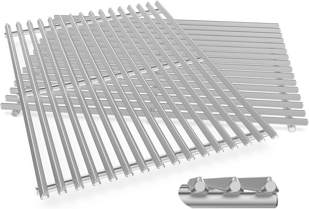 9.5MM 18.75" Grill Grates for Weber Genesis II, Grill Parts for Weber Genesis 2 300 & LX 300 Series, Genesis II E 310, E/S315 320 325 340, 304 Stainless Steel GS4 Replacement Parts for Weber 66095