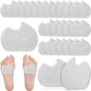 24 Pieces Foot Pads for Dancer Sesamoiditis Pads for Ball of Right Feet Pain Felt Forefoot Cushion Self Adhesive Foot Cushion for Men Women Dancing Pain Relief(White)