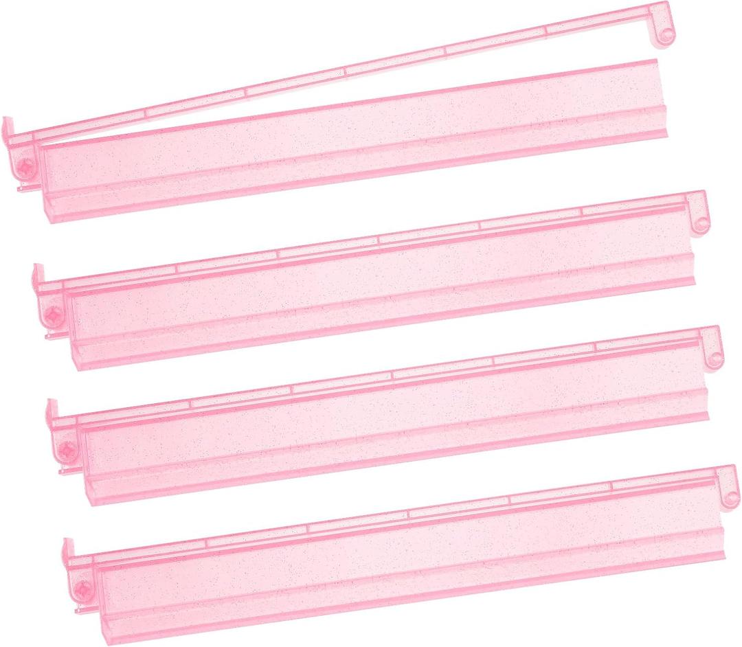 Mahjong Racks with Pushers 4PCS Set Majiang Tile Holder Acrylic Mahjong Racks Accessories and Gifts (Glitter Pink)