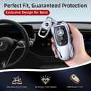 Saxsion for Benz Key Fob Cover,Fit A B C E G S R Class SL SLC CLS CLA GLB GLC GLE GLS AMG CLK ML SLK Key Case Shell (Fashion Silverfor Benz-A)