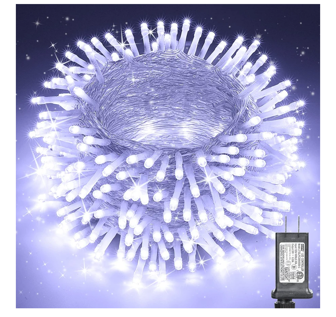 Christmas Lights Cool White, 75 Ft 200 LED Christmas String Lights Connectable, 8 Modes, Timer, Waterproof Fairy Twinkle Lights for Christmas Party, Garden, Patio, Home, Holiday, Xmas Tree Decorations