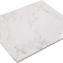 Lovdeco Luxury White Marble Pastry Board, Pastry Board For Kitchen, Large Calacatta Gold Marble Slab Gift With Non-Slip Feets, 16x20 Inch, 1 Piece
