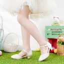 Furdeour Girls Dress Shoes Princess Crystal High Heels Closed Toe Party Wedding Flower Girls Shoes Toddler Little Big Kid (Whitesequins)