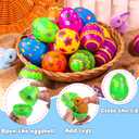 60 Pack Plastic Printed Easter Eggs, 2.4 Inch Fillable Empty Eggs Bulks for Easter Eggs Hunt, Easter Basket Stuffers Fillers, Classroom Prize Supplies, Filling Treats and Party Favors