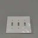 Triple Toggle Light Switch Cover Plate White Classic Decorative Light Switch Plates Cover 3-Gang Wall Plate Cover