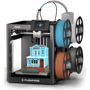 FLASHFORGE AD5X Multi-Color 3D Printer 4 Colors with IFS, Fully Auto Leveling FDM 3D Printer with Max 600mm/s High Speed Printing and Max 300°C Nozzle, Large Printing Size 220 * 220 * 220mm