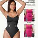 FeelinGirl Shapewear Bodysuit for Women Tummy Control Waist Bodysuit Thong Shapewear Body Shaper Going Out (Black, 3XL/4XL)