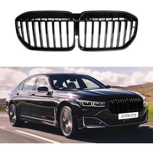 G11 G12 Grill/Front Grilles Kidney Grill Replacement for BMW 7 Series G11 G12 LCI 2020-IN 1Pcs/Set (Single Slat Gloss Black)