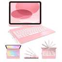 Flexbook Keyboard Case for iPad 11th (A16, 2025) and iPad 10th Gen (10.9", 2022) – No Trackpad, 11-Color Backlight, 360° Rotatable, 7 Use Modes, Thin & Lightweight – Light Pink