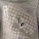 MONDAY MOOSE Gingham Checkered Farmhouse Rustic Ruffle Style Decoration Round Natural Stonewashed Cotton Tablecloth for Kitchen, Dining Room, Restaurant (60" Round, Beige)