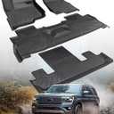 CreekT for Ford Expedition Floor Mats 2018-2024 7 Seater (2nd Row Bucket Seat) All Weather Floor Mats & Cargo Liner Heavy Duty Waterproof Trunk Mats Accessories 2024 2023 2022 2021 2020 2019 2018