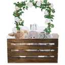 Baby Shower Crate Closet, Large Wooden Baby Basket with Handle, Baby Storage Crate Hamper, Baby Shower Gifts Crate, New Born Baby Gifts Basket for Boys Girls, Pregnancy Gifts for New Parents(Brown)
