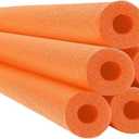 Chochkees Orange Pool Noodles Swimming Hollow Core Foam Tube, Floating Thick Noodles for Floating, Pool Accessories, 52", 6-Pack