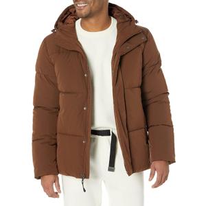 Amazon Essentials Mens Mid-Length Hooded Puffer Coat (  Big & Tall) (Deep Brown) 5XL