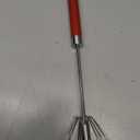 Easy Whisk - 12 Inch Stainless Steel Semi Automatic Whisk Rotating Hand Egg Beater for Milk Frother, Dough, Cream, Matcha, Hand Push Kitchen Mixer for Blending, Whisking, Beating & Stirring (Red)