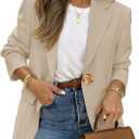 MEROKEETY Blazers for Women 2026 Long Sleeve Open Front Suit Jacket Business Casual Work Office Blazer (L)