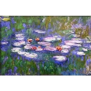 LXTONG Monet Water Lilies Diamond Painting Kit 5D Full Round Diamond Painting by Numbers Monet Famous Painting Diamond Dots Arts for Adult Beginner Home Wall Decor (50 X 40 CM)