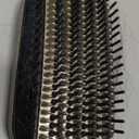 PRITECH Hair Straightening Brush Ionic 250-450°F Fasting Heating Anti-Scald & Auto-Off, Wide Plates Flat Iron Comb Teeth Dual-Voltage Hot Straightener Ionizer Anti-Frizz (Gold)