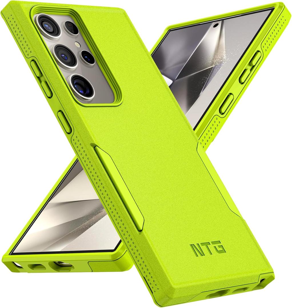 NTG for Samsung Galaxy S24 Ultra Case, [2 Layer Structure Protection] [Military Grade Anti-Drop] Lightweight Shockproof Protective Phone Case for Galaxy S24 Ultra 5G 6.8 inch 2024-Fluorescent Green