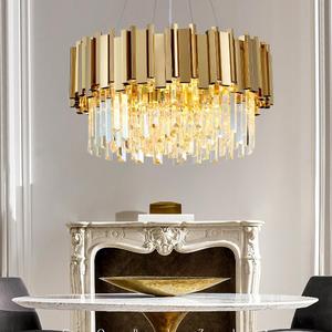 Luxury Modern Crystal Chandeliers Contemporary Gold Chandelier Light Fixture 6 Lights K9 Crystal Pendant Lamp for Dining Room Living Room Foyer Kitchen Hotel Dia 19.7 inches