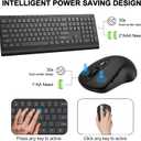 Wireless Keyboard and Mouse Combo, Full Size Quiet Key Computer Keyboard and Cordless Mice with 3 DPI Adjustable, 2.4G Lag-Free, Long Battery Life, Compatible with Windows and Mac Systems, Black
