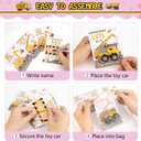 Valentines Day Gifts for Kids, 24Pack Construction Vehicles Toys Valentines Cards Bulk Valentine Exchange Cards Novelty Toys for Boys Girls Toddlers Class Classroom School Party Favor