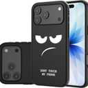 for iPhone 17 Pro Max Case, Cute [Don't Touch My Phone] Shockproof Dual Layer Slim Protective Silicone Plastic Cover for Kids Boys Men Phone Case (iPhone 17 Pro Max 2025 6.9-inch)