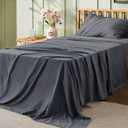 Bedsure Twin Sheets Set - 3 Pieces Soft Twin Bed Sheets - Breathable & Cooling - Hotel Luxury - Easy Care Polyester Microfiber Bedding for Women, Men, Grey (01 - Dark Grey)