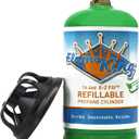 Flame King Refillable 1LB Empty Propane Cylinder Tank - Reusable - Safe and Legal Refill Option - DOT Compliant - 16.4 oz, Green