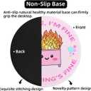 2 Pack Classic Dumpster on Fire Small Mouse Pad, Cute Funny Round Mousepad with Non-Slip Rubber Base, This is Fine Mouse Pads for Desk Accessories Laptop Gaming Office Supplies Decor(8.6 x 8.6 Inch)