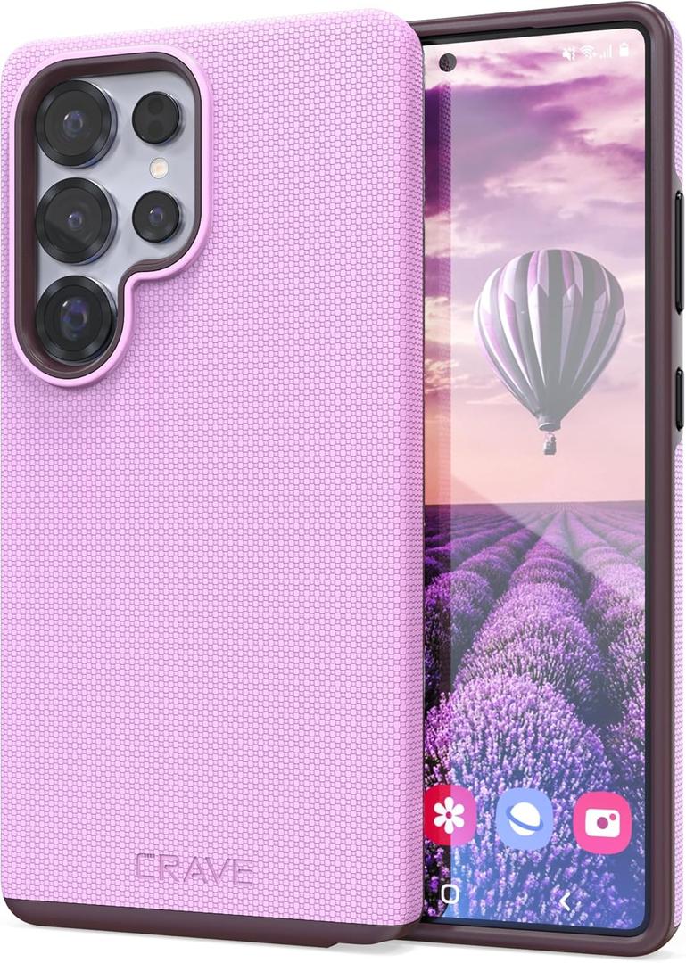 Crave Compatible with Samsung Galaxy S25 Ultra Case, Shockproof Protection Dual Layer Case for Samsung Galaxy S25 Ultra (6.9 inch) - Lilac