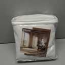 HESTIA White Linen Back Tab Curtains 96 Inches Long Light Filtering Rod Pocket Curtain 2 Panels Semi Sheer with Privacy Farmhouse Boho Drapes for Living Room Bedroom (52" W x 96" L)