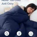 Queen Size, Navy Blue Alternative Down Comforter - Warm, Lightweight & Breathable Hotel Quality Bedding for Men, Women, Kids and Teens - All Season Oversized Cooling Microfiber Duvet Insert Comforter
