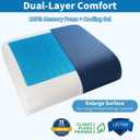 YOUFI Extra Thick Large Seat Cushion, Gel Memory Foam Cushion with Carry Handle Non Slip Bottom, Pain Relief Coccyx Cushion for Wheelchair Office Chair (Blue, 19" x 17.5" x 4")