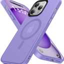 Magnetic for iPhone 14 Pro Case,with 3 Lens Protectors [Compatible with MagSafe] [Military-Grade Protection] Shockproof Translucent Matte Case for iPhone 14 Pro Case,Light Purple