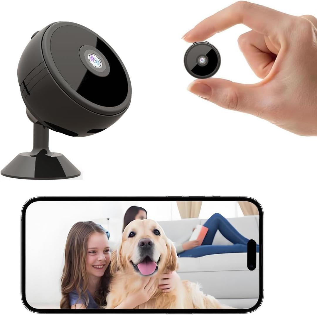 Mini WiFi Hidden Camera, 1080p Wireless Indoor Nanny Cam with Motion Detection, Night Vision & Remote Viewing, Security Camera for Baby, Pet & Home