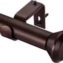 Heavy Duty Bronze Curtain Rods - 48 to 84 Inch, Adjustable with Diamond Finials for Bedroom, Living Room, Patio, Kitchen, Farmhouse